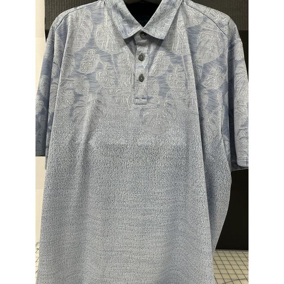 Tommy Bahama Polo Shirt Men’s 3XLB Palm Coast Tropic Fade UPF 30‎ Ice Blue - Picture 2 of 8
